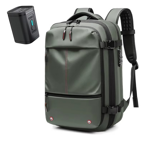 17 inch travel laptop backpack - army green with portable charger